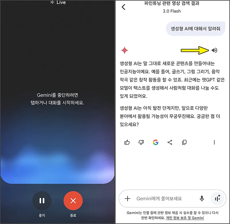 Gemini Live, 음성 대화