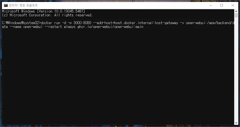 Open-WebUI 설치 - CMD (Docker)