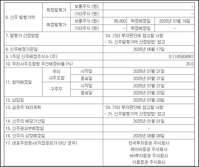 포스코퓨처엠 유상증자 일정