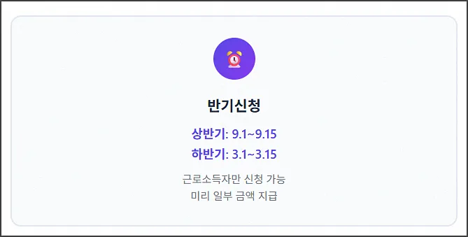 근로자녀장려금 반기신청 기간