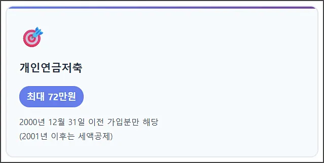개인연금저축 소득공제
