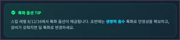 스킬 특화 옵션