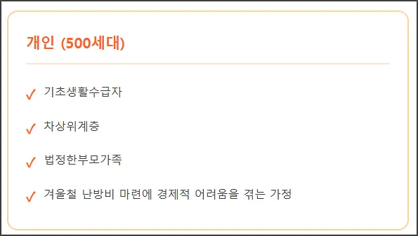 지원대상 - 개인