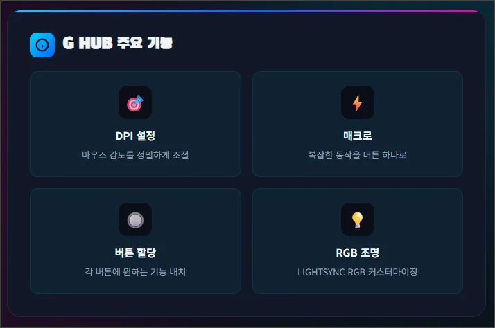 G HUB 기능