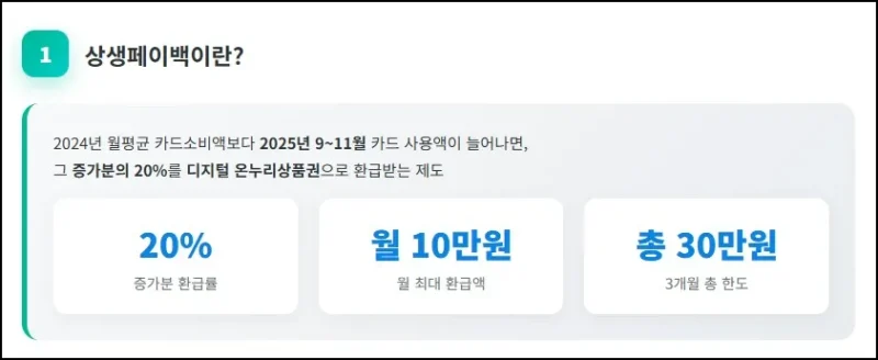 상생페이백 기본 정보