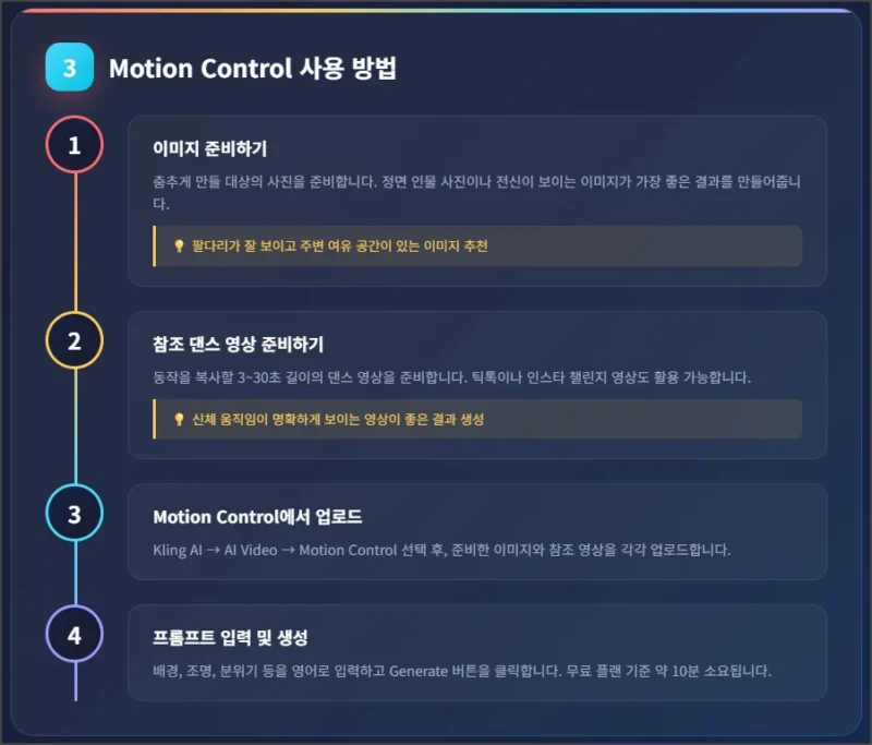 모션 컨트롤 사용법