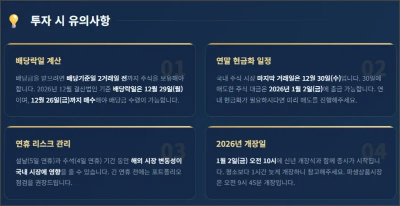 투자 시 유의사항