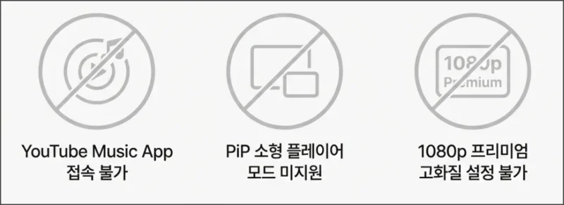 제외된 프리미엄 기능