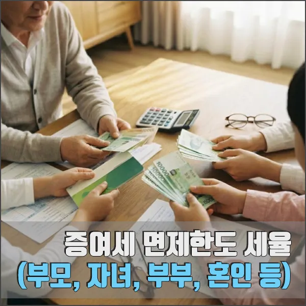 증여세 면제한도 세율