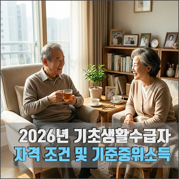 2026년 기초생활수급자 자격 조건 및 기준중위소득 섬네일