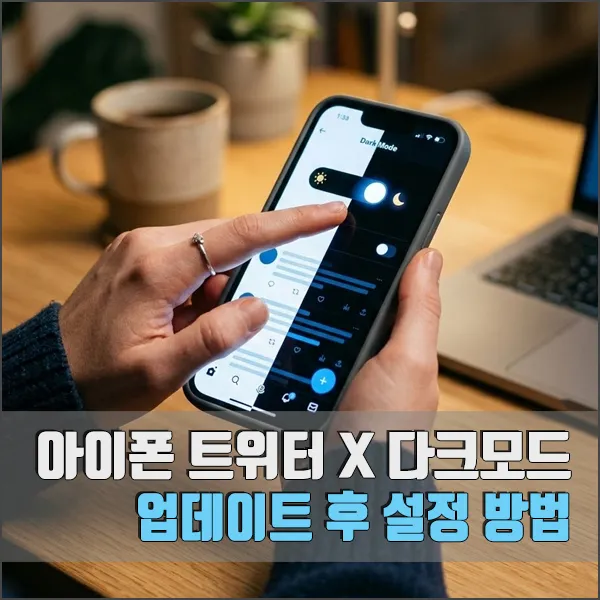 아이폰 트위터 X 다크모드 설정 섬네일