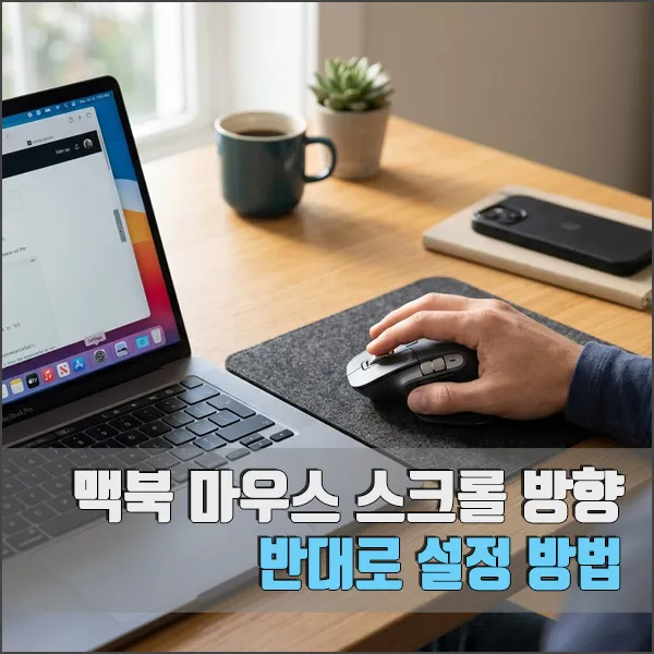 맥북 마우스 스크롤 방향 반대로 설정 방법 섬네일