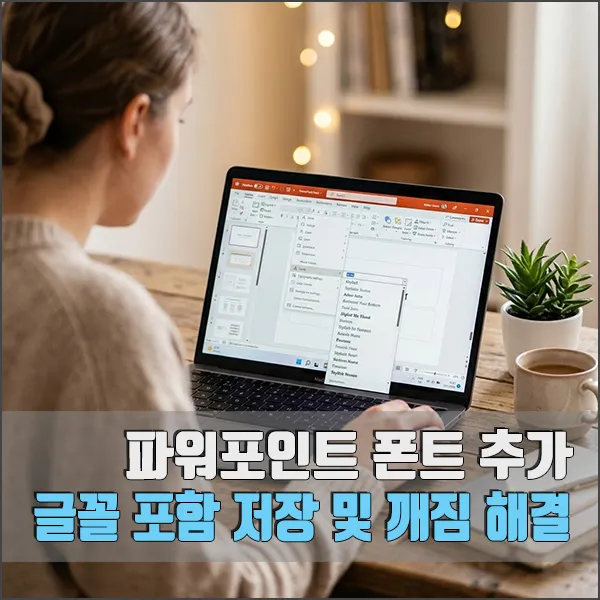 파워포인트(PPT) 폰트 추가 글꼴 포함 저장 섬네일
