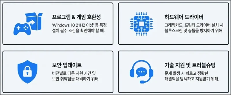 윈도우 버전 확인이 필요한 경우