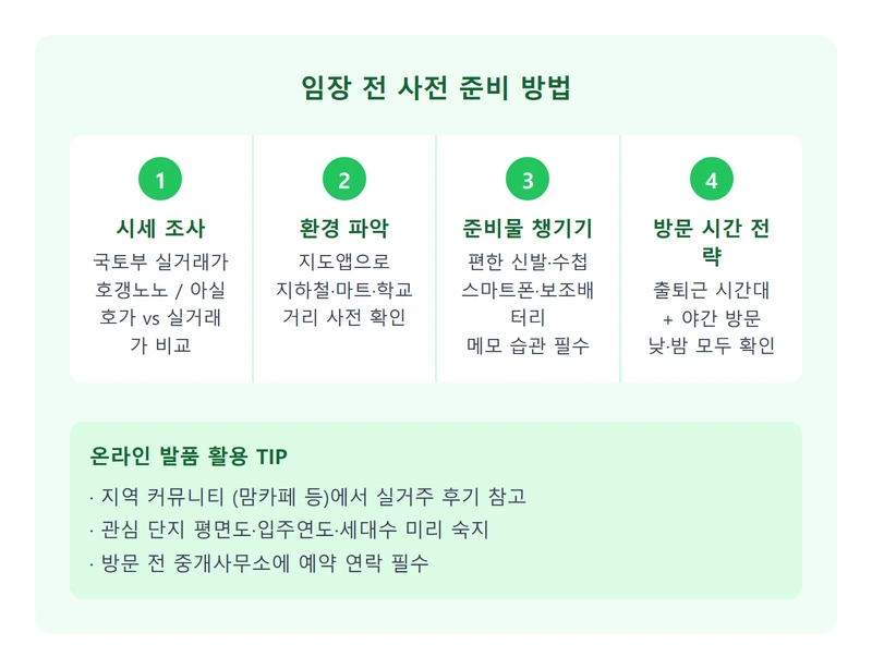 임장 전 사전 준비 방법 인포그래픽